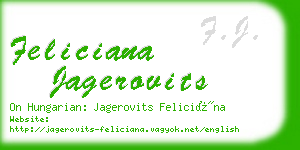 feliciana jagerovits business card